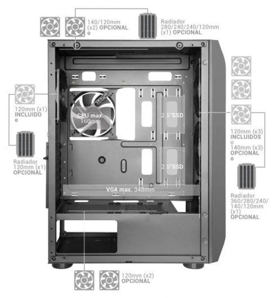 Boîtier PC MC-PRO2 Mars Gaming - Refroidissement Optimal et Design Mesh - 2