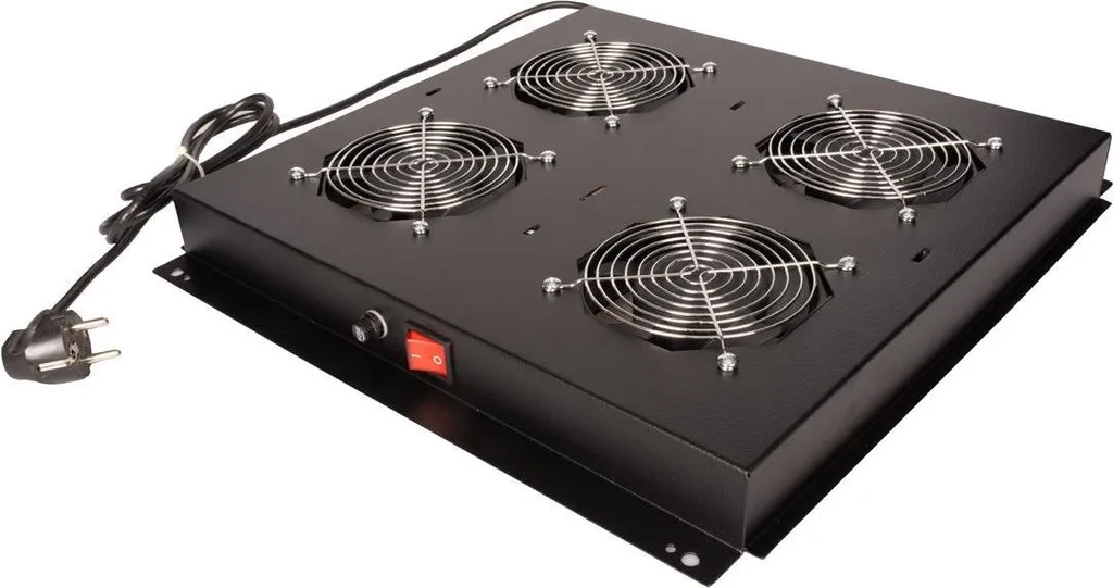 Ventilateur de Toit pour Armoire Réseau 19 Pouces ROLINE Noir 4 Unités