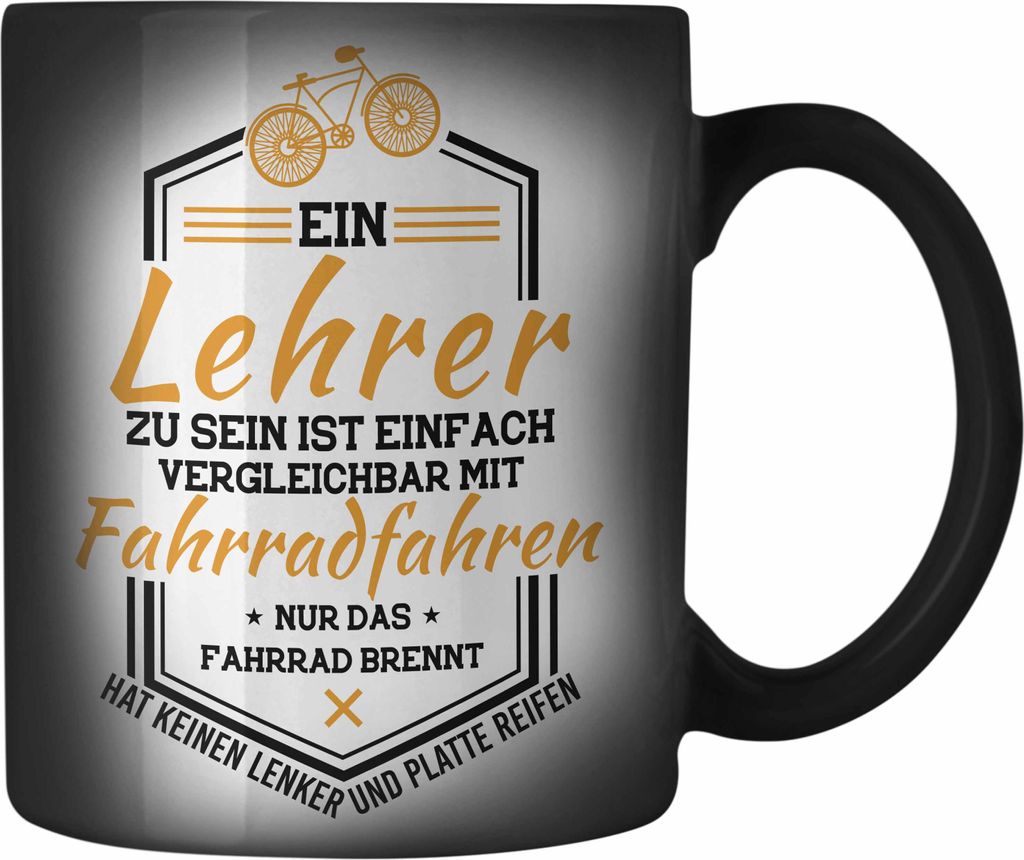 Trendation - Lehrer Farbwechsel Zauber-Tasse mit Spruch Zubehör Geschenke Lustig Geschenkideen Lehrer Grundschule Mathelehrer Englischlehrer Deuts...