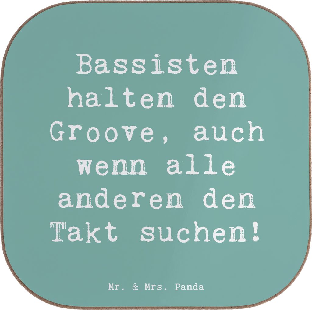 Mr. & Mrs. Panda unterleger Spruch Bassgitarre Groove - Meeresbrise - Geschenk, Untersetzer Glas, Instrument, Musik, Rhythmus, Bassist, Timing, Ler...