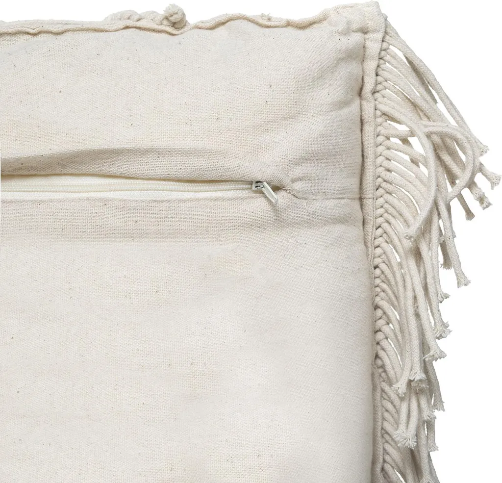 Coussin Rectangulaire Macramé Style Bohème 30x50 cm Finition Franges