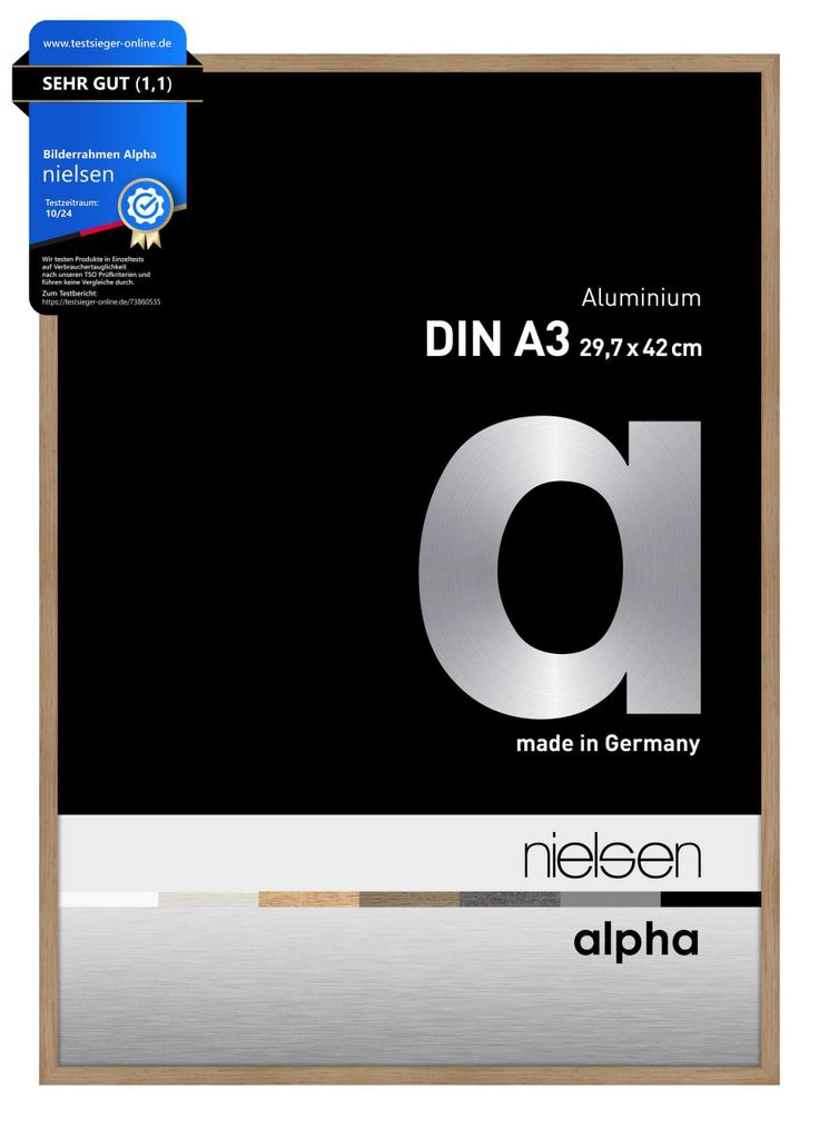 nielsen Aluminium Bilderrahmen Alpha, 29,7x42 cm (A3), Produktbild 