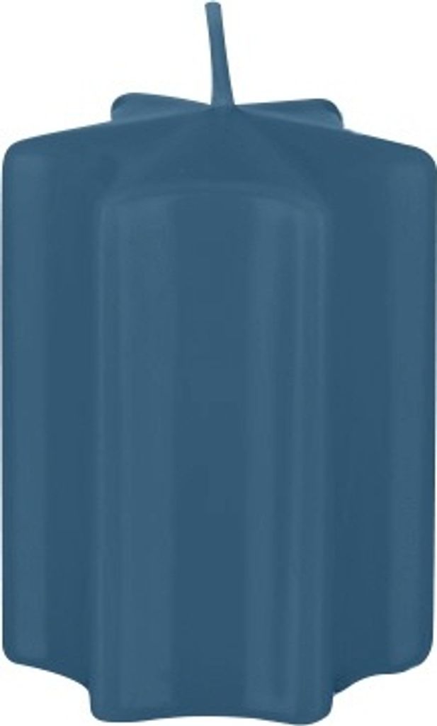 Sternkerzen Petrol Blau 6 x Ø 6 cm, 4 Stück, Adventskerzen, Weihnachtskerzen
