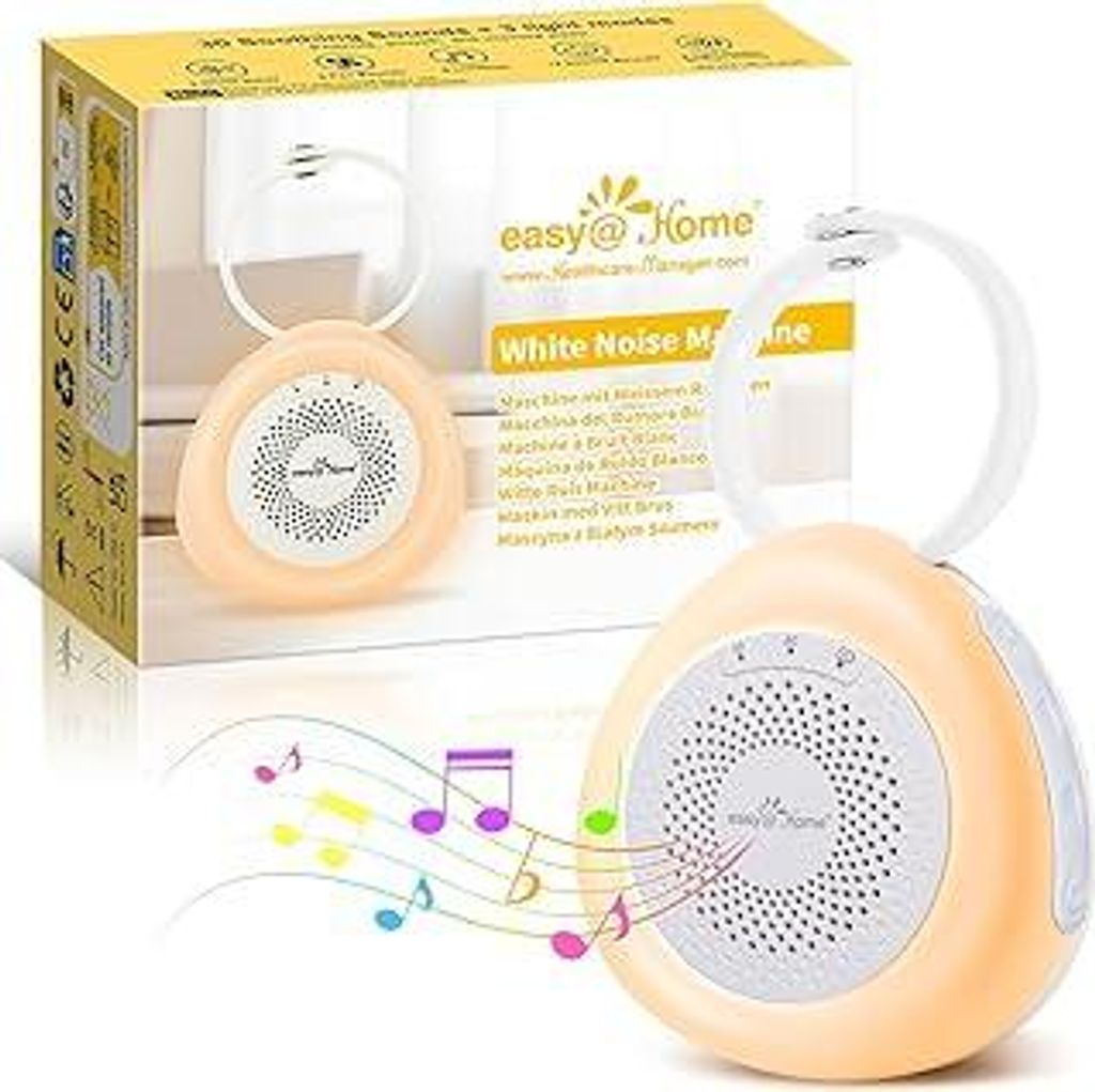 Easy@Home Mini-Gerät mit weißem Rauschen, für Babys, Erwachsene, Kinder, Schlaf, 30 beruhigende Geräusche, tragbare Maschine mit Nachtlicht, Ti...
