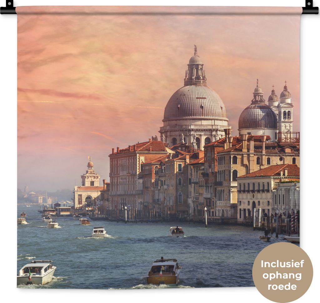 MuchoWow Wandteppich Wandbehang Italien - Venedig - Canal Grande 60x60 cm Tapisserie Dekoration Wandtuch - Dekorationen - Wand Decke