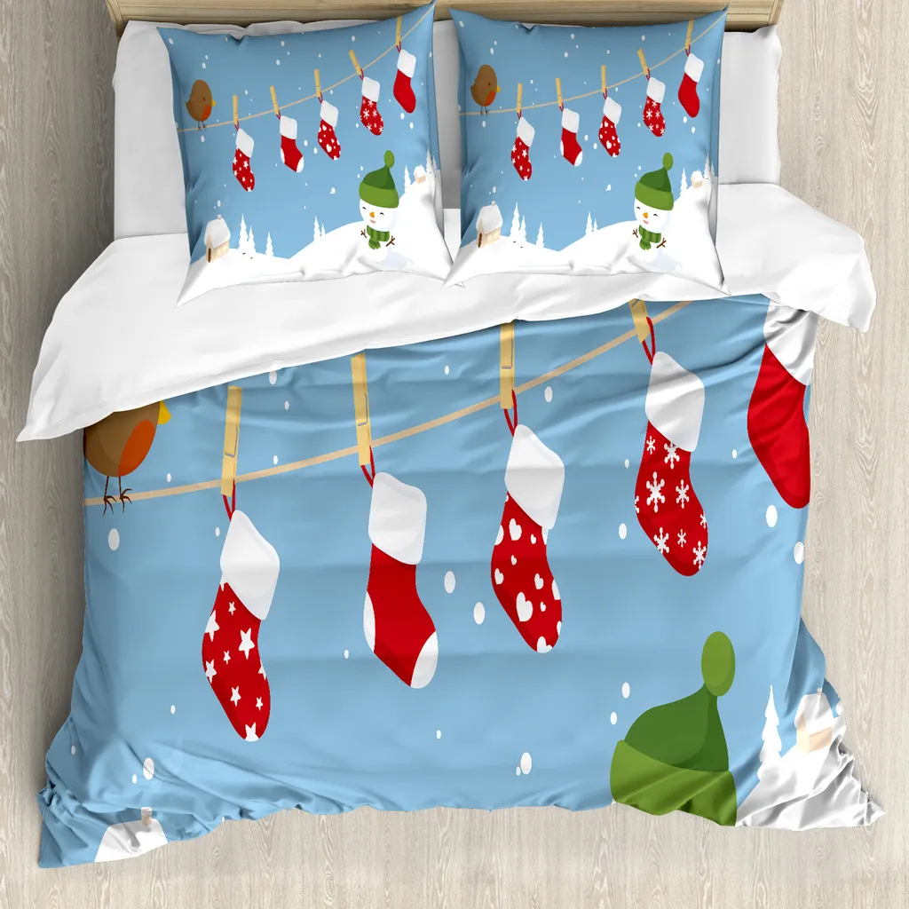 Sogno di Natale ABAKUHAUS: Copripiumino 155x220 Antiacaro Bianco Blu