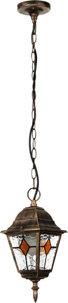 Außenhängelampe Rustikal "Salzburg" Kupfer Antik Aluminium Glas E27 Pendelleuchte Terrasse