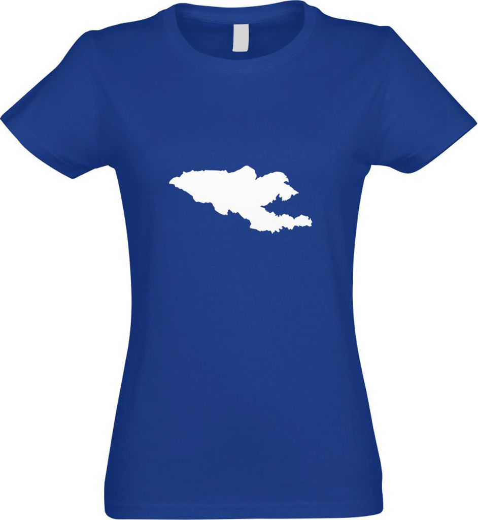 Kiwistar - T-Shirt tailliert - Damen - royal - Kirgisistan Umriss Kontur - mit Motiv Bedruckt - Funshirt Design - Sport - Freizeit - Damen - XL