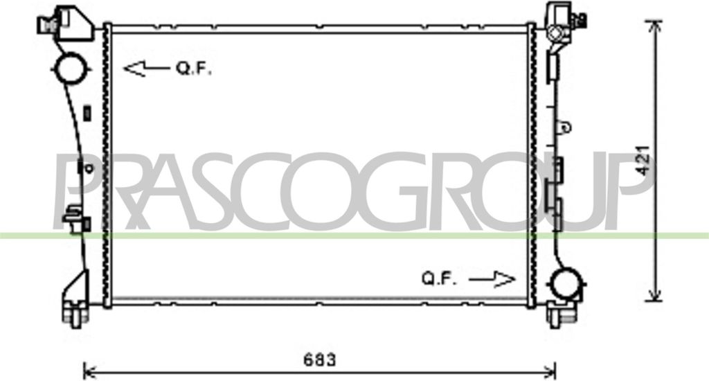 PRASCO FT040R002 - OE 51887947 Kühler, Motorkühlung für 500L (351, 352)