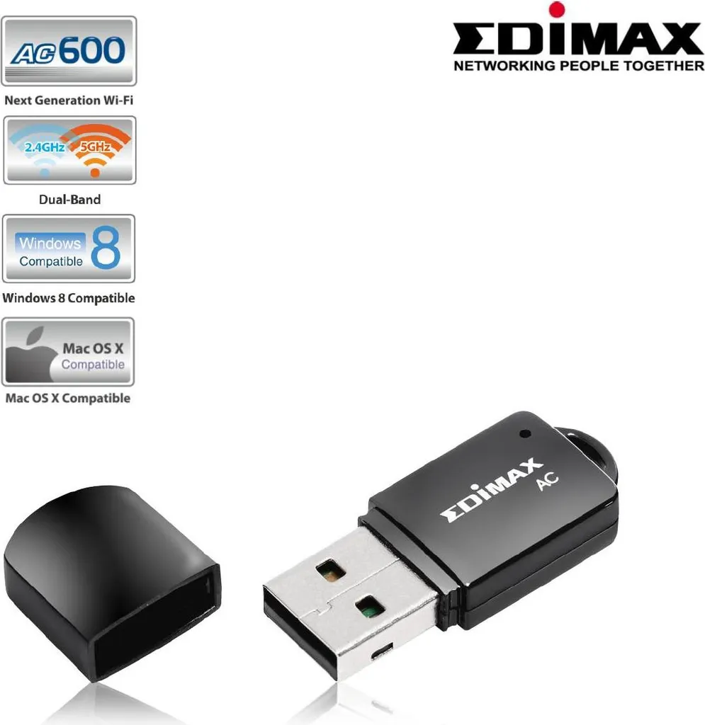 Edimax EW-7811UTC AC600 USB WiFi Adapter - Mini Dongle Dual-Band - 15