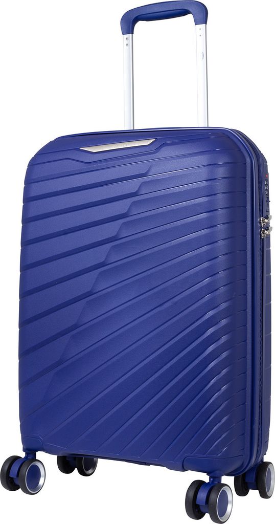 Kleiner Handgepäck Reisekoffer Monza 55cm Hartschale Trolley Polypropylen blau