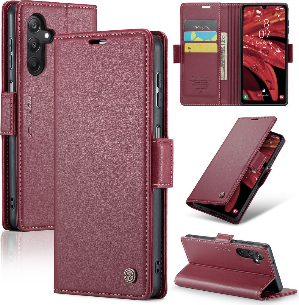 Galaxy A25 Hülle, Leder Brieftasche Kartenfach Schutzhülle Produktbild 