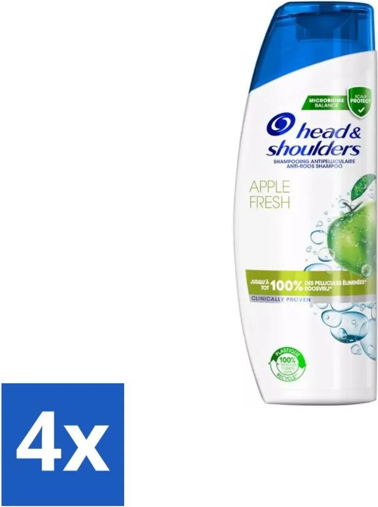 Shampoo Head & Shoulders Apple Fresh 285ml - Set 4 Pezzi Antiforfora