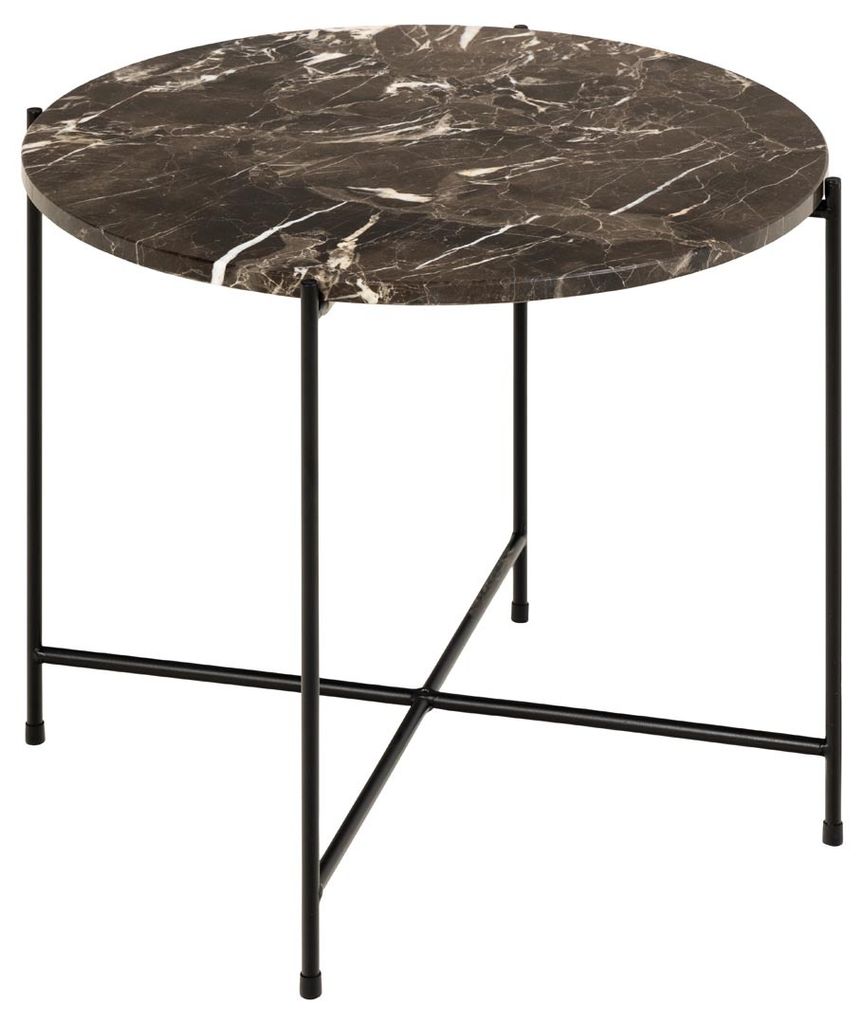Avila table d'angle Ø52cm marbre marron. Image du produit 