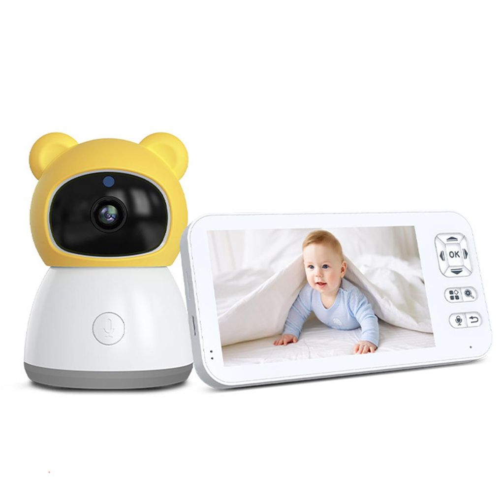 WLAN Baby Monitor 2K HD, Babyphone mit Display & App, Nachtsicht, Schwenkbar, Temperatur & Feuchtigkeit