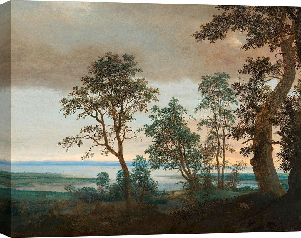 Leinwandbilder, klassische Kunst - Cornelis Vroom - Flusslandschaft durch die Bäume gesehen, 1638 - 60 x 40 cm