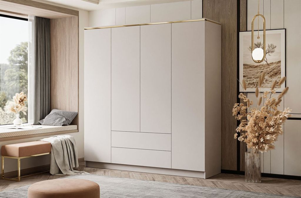 Kleiderschrank AURORA 4D2SZ KASCHMIR mit Schubladen