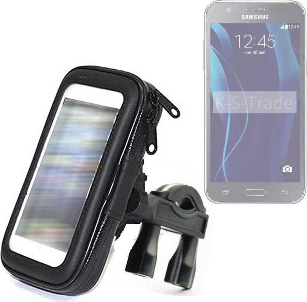 K-S-Trade Fahrrad-Halterung kompatibel mit Samsung Galaxy J5 Duos Handy-Halterung Halter Lenkstange Fahrradhalterung Motorrad Bike Mount