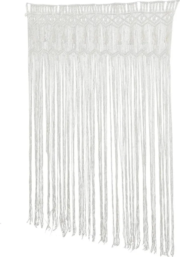 Séparateur de pièce blanc semi-transparent en coton tissé 1,35x2m