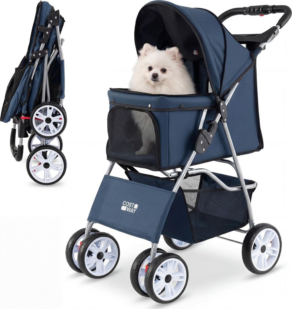 Składany wózek dla psów COSTWAY, buggy dla psów z Zdjęcie produktu 