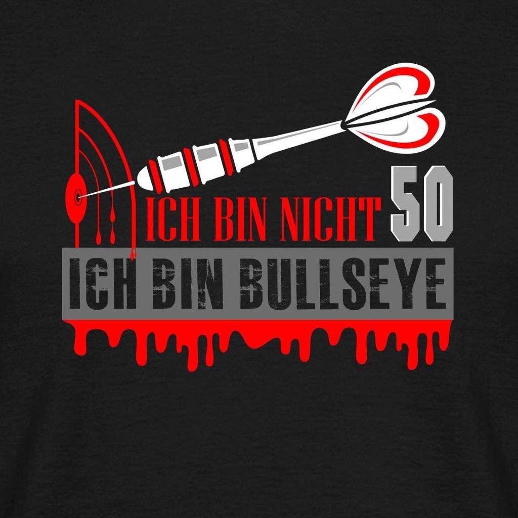Spreadshirt 50. Geburtstag | Dart | Ich Bin Bullseye Männer T-Shirt, 3XL, Schwarz
