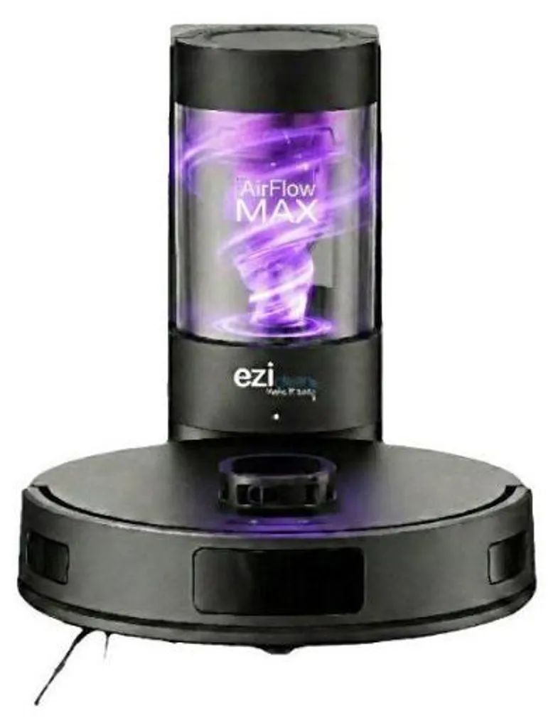 Robot aspirateur laveur pour grandes maisons EZICLEAN AirFlow MAX Noir