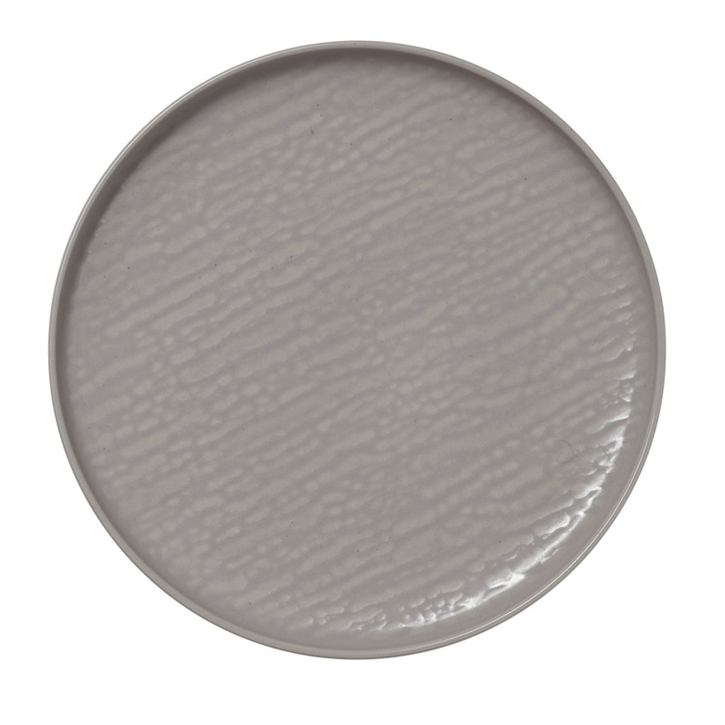 6x Flache Teller 27 cm NOVA Cloud / hellgrau Porzellan