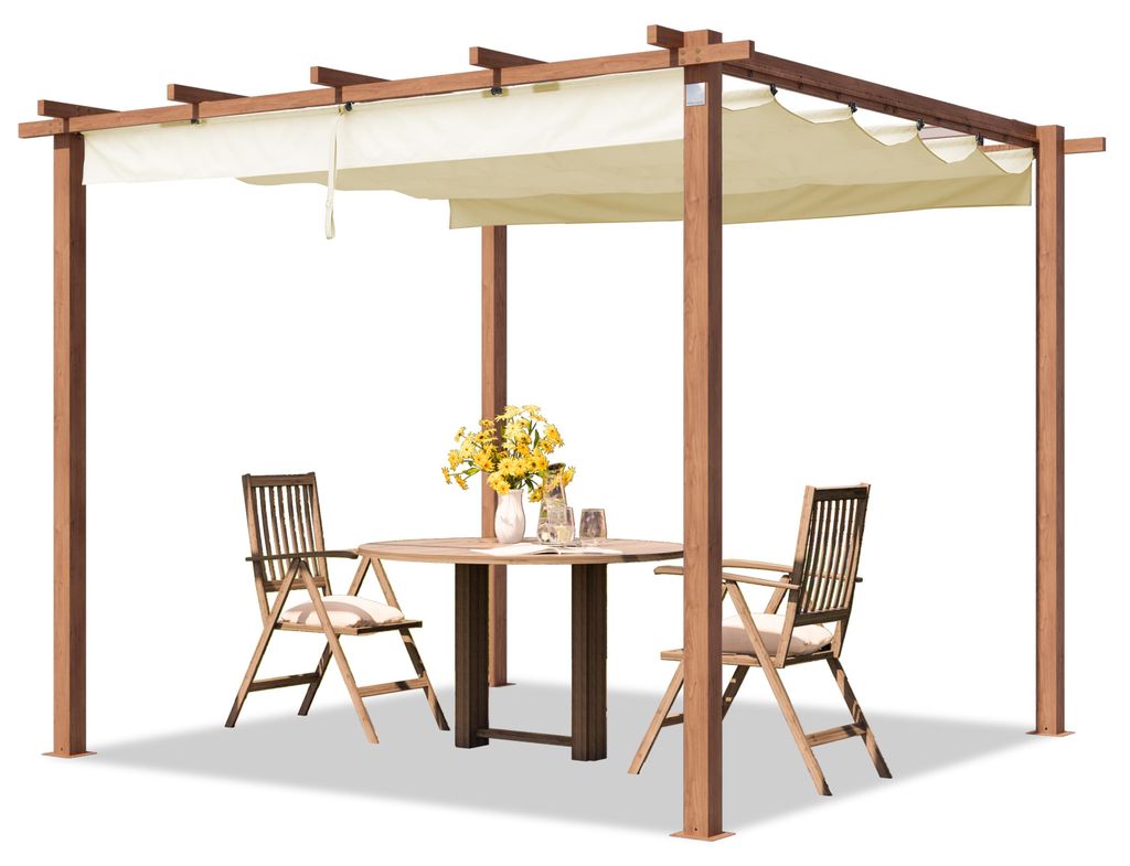 PRIMEYARD Pergola 3x3 m gazebo da giardino con tetto Immagine del prodotto 