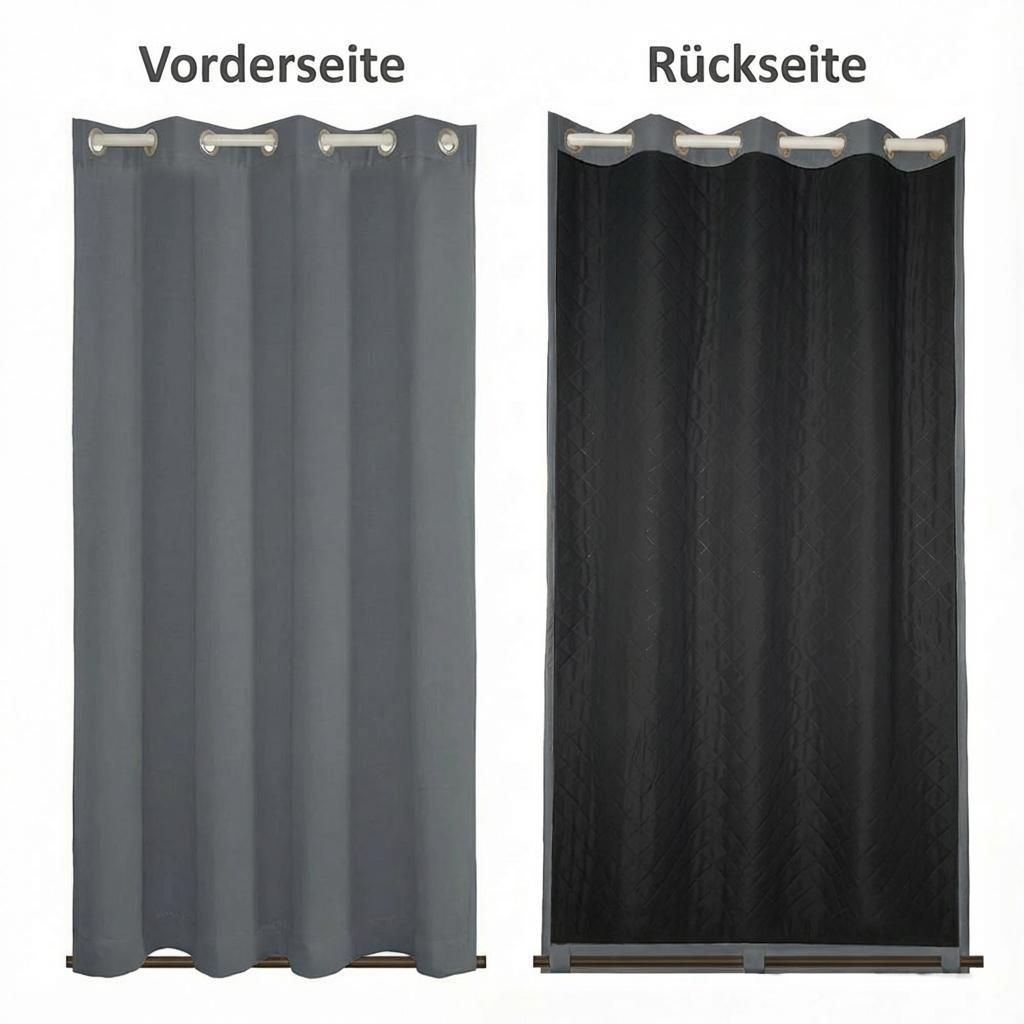 2er Set Dicke Thermovorhang Kälteschutz Outdoor Vorhang Produktbild 