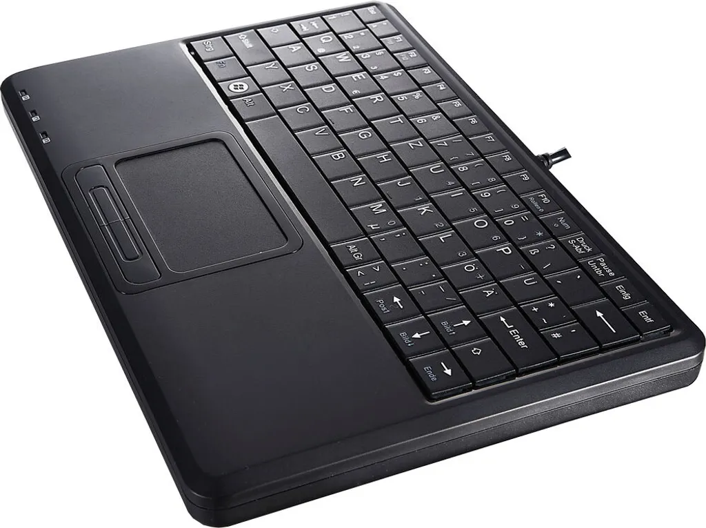 Clavier compact avec pavé tactile et hub 2 ports USB pour PC et serveur