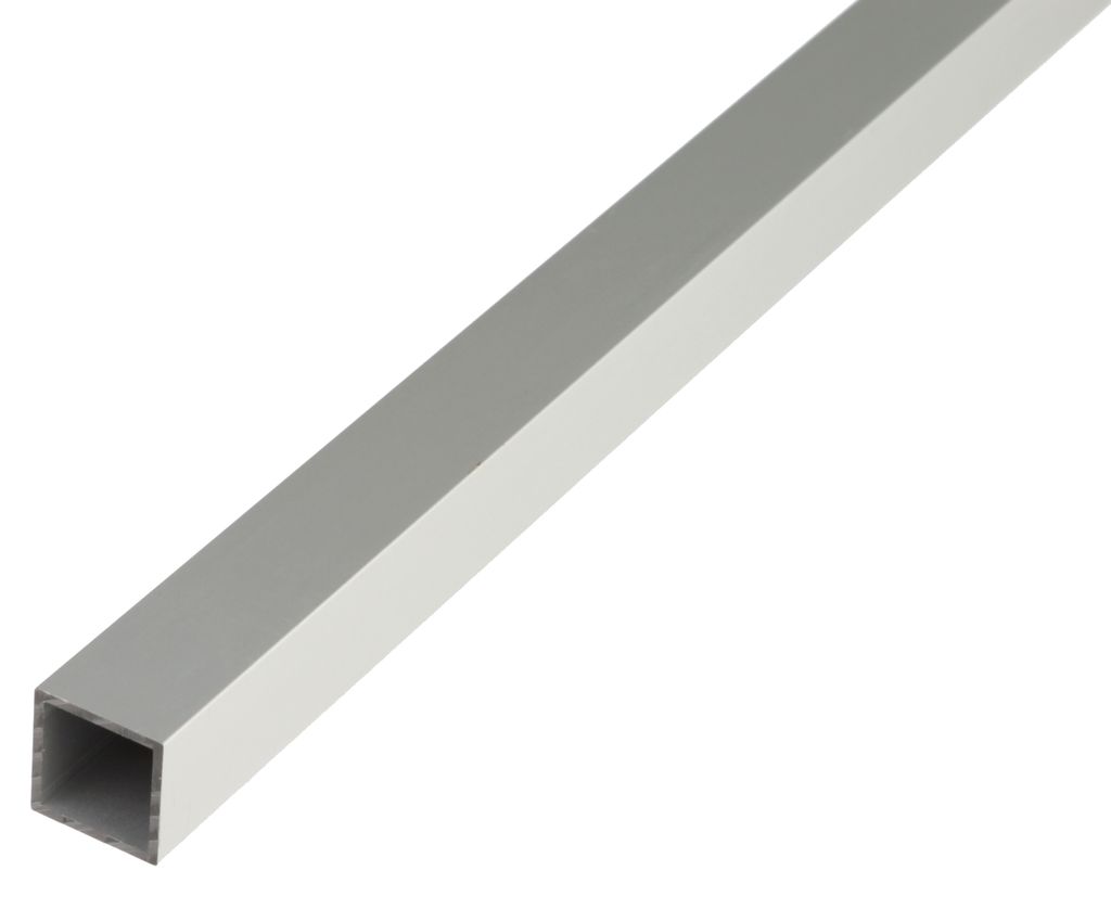 Alberts Vierkantrohr | Aluminium, silberfarbig eloxiert | 1000 x 20 x 20 mm