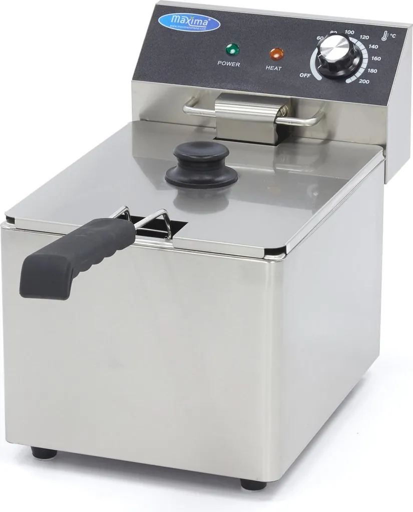 Friggitrice Elettrica Maxima 8 Litri Inox | 3.25kW Alta Efficienza