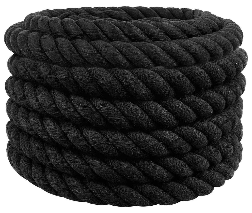 vidaXL Seil Schwarz 4 x 4 x 500 cm Baumwolle