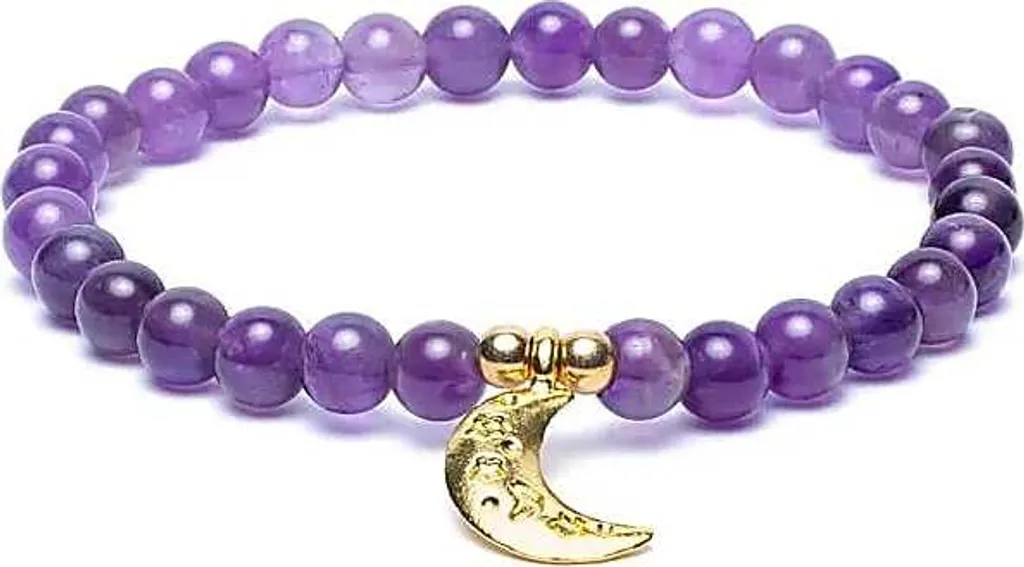 Duo de Bracelets en Pierres Naturelles Améthyste et Lune Spirituelle