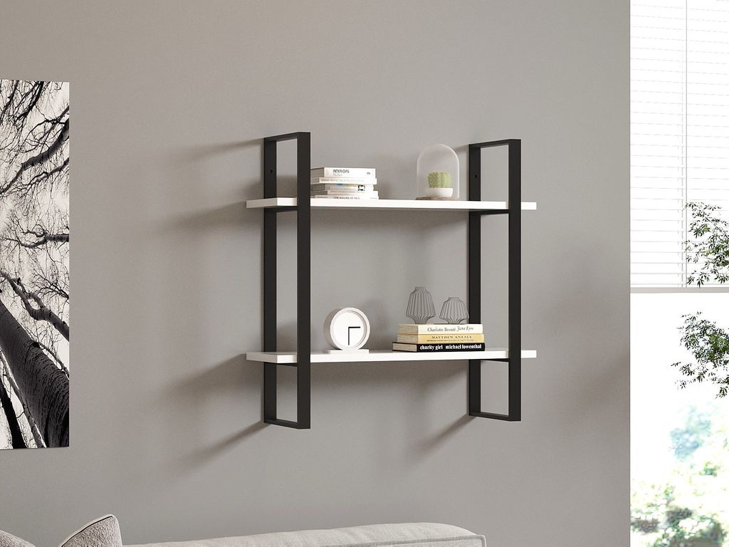 Skye Decor, Buba - White, Wandregale, Weiß, Melamin-Spanplatte, 70 x 70 x 22 cm