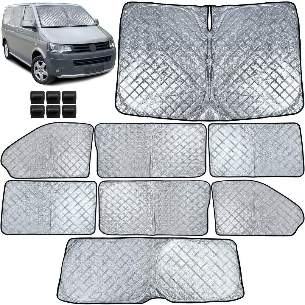 Für VW Bus Transporter T5 T6 2003-2019 Sonnenschutz Verdunklung 8-teilig Thermo in der Farbe von Carparts-Online GmbH