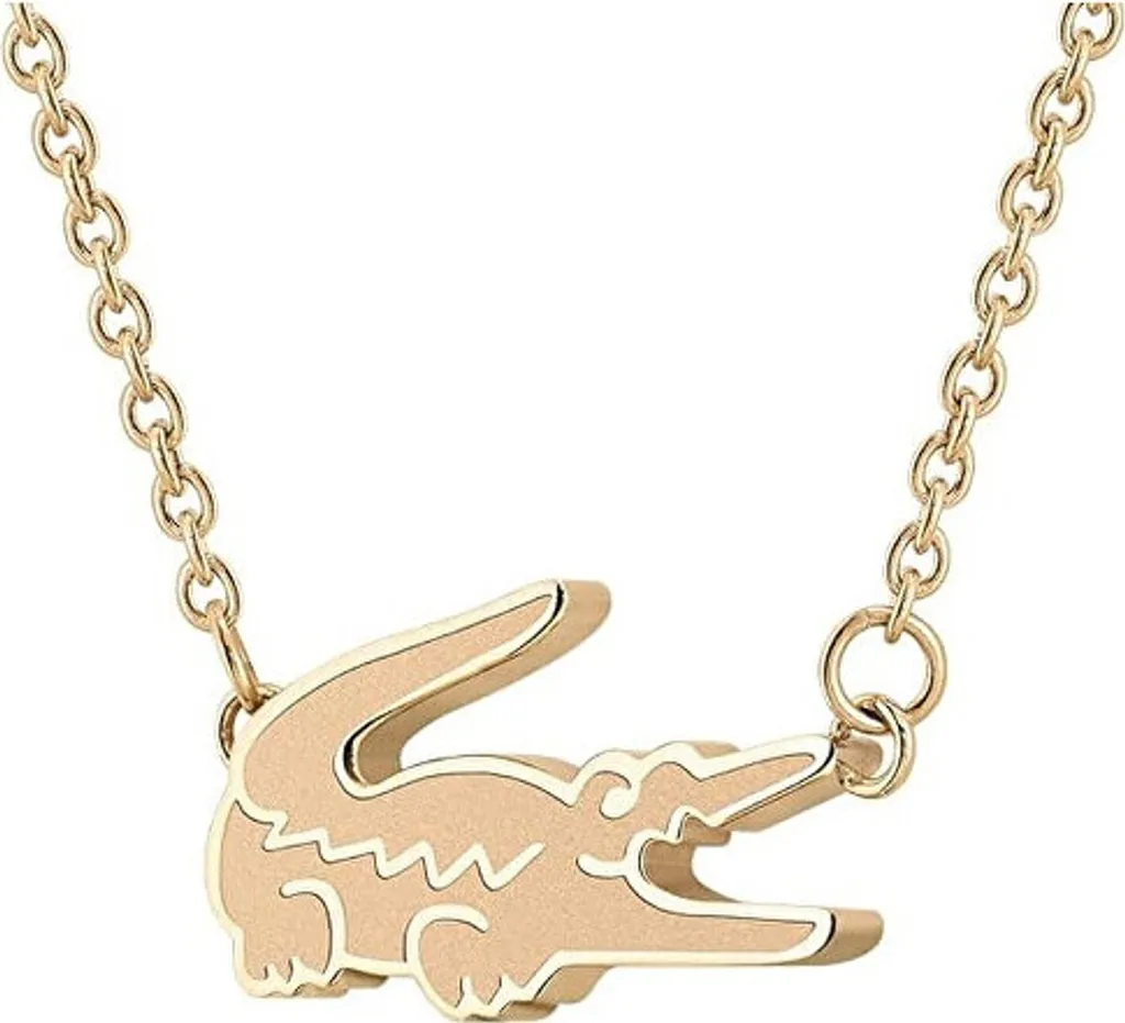 Collier crocodile plaqué or texturé avec chaîne ajustable 2040045