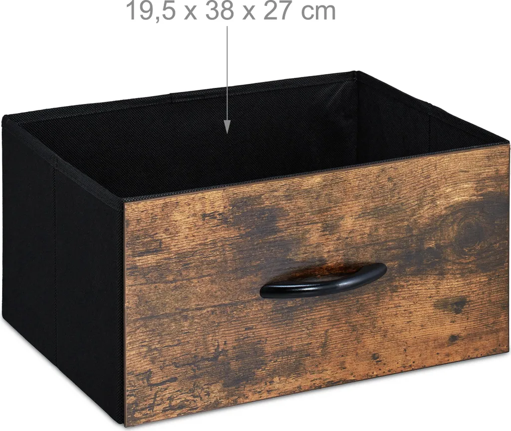 Relaxdays Commode avec Tiroirs et Compartiments Ouverts - Design Bois - 5
