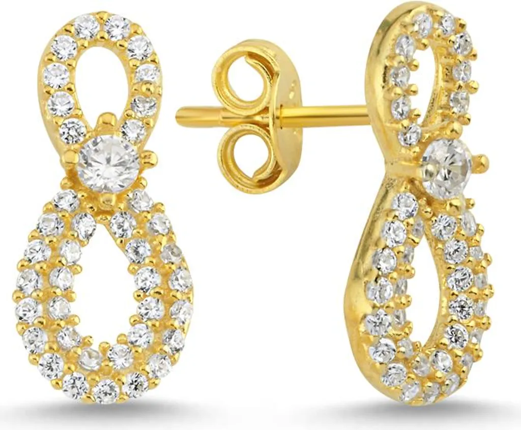 Boucles d'oreilles infini en argent doré, le cadeau idéal pour femme