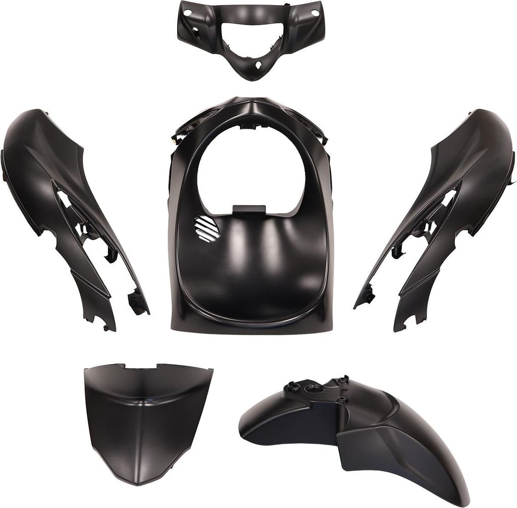 Kit carénage TNT 6 pièces noir mat Piaggio Liberty iGet 50 Image du produit 