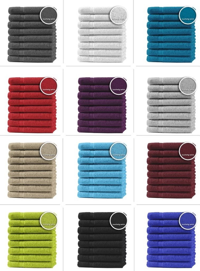 8er Set Gästetücher Handtücher Duschtücher Badetücher Frottee 100% Baumwolle, Farbe:Beige, Produktart:Gästetücher 30x50 cm