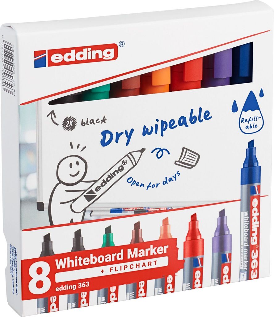 Edding 363-8-S2999 Marcatore per lavagne ricaricabile, 1 - Immagine del prodotto 