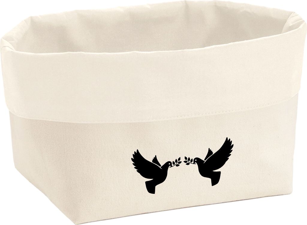 Huuraa Organizer Friedenstauben 8 Liter Large Canvas Baumwolle Utensilo Geschenkidee