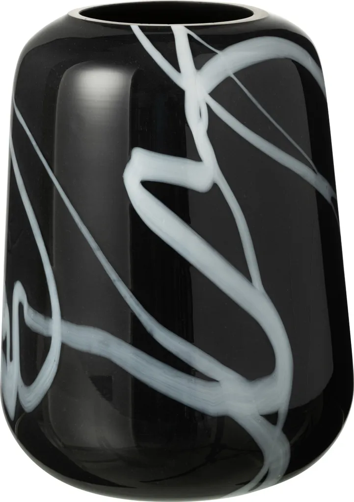 Vase en verre fin effet fumé J-Line - Décoration bicolore minimaliste