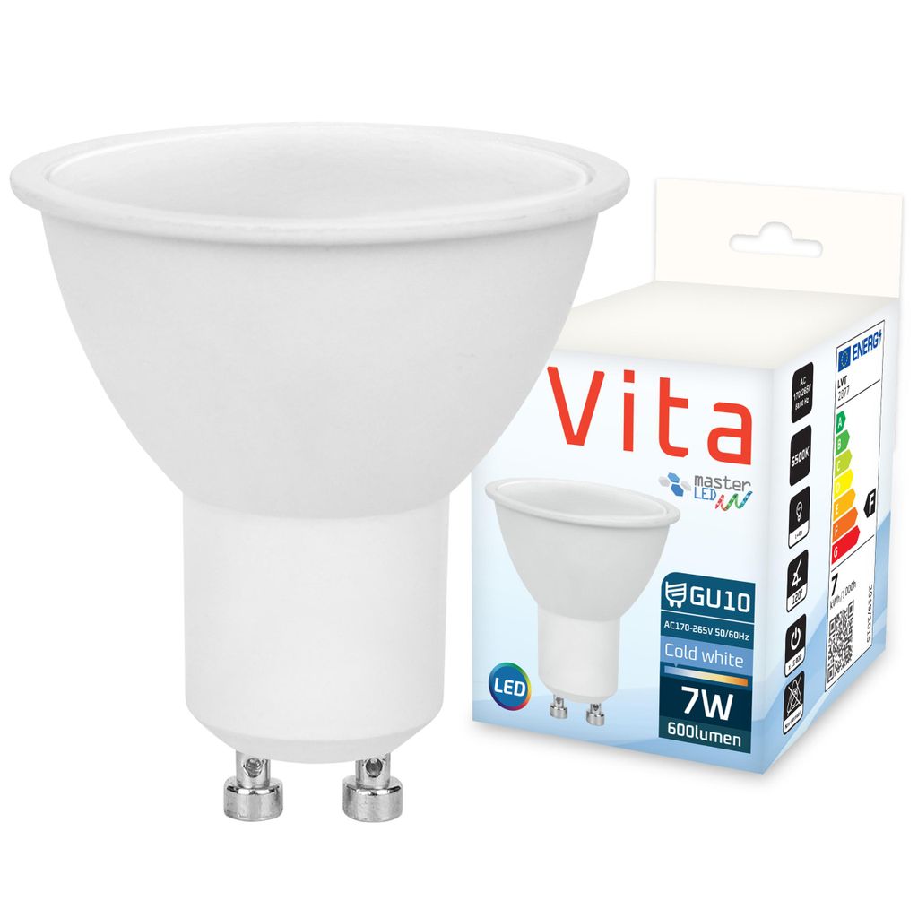 MasterLED – Leuchtmittel – GU10 – 6200 K Kaltweiß – 600 lm – 7 W – SMD 2835 – gu10 led kaltweiß – leuchtmittel gu10 led – gu10 ...