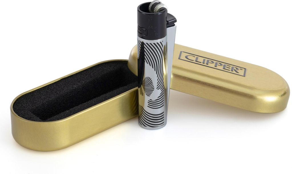 Clipper Metall Feuerzeug : Amazing Skulls V2 Schwarz / Silber