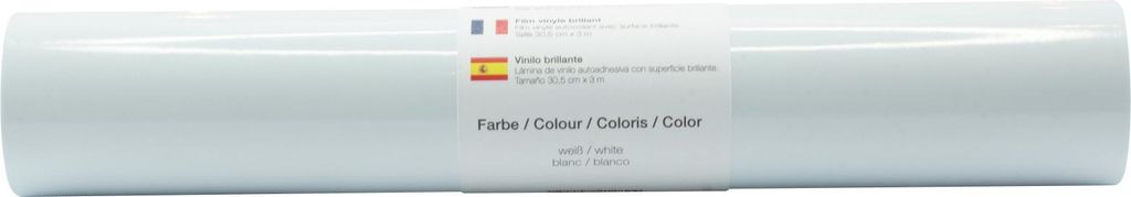 Europe Warehouse GmbH Co KG Glänzende Vinylfolie 30.5cm x 3m Weiß