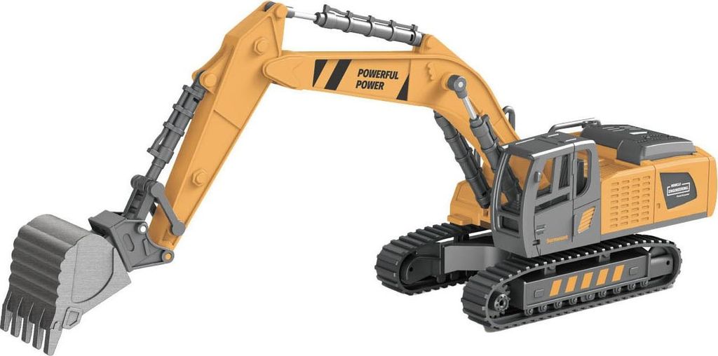 Konstruktionskran Spielzeug Bagger gelb Kunststoff pädagogisch