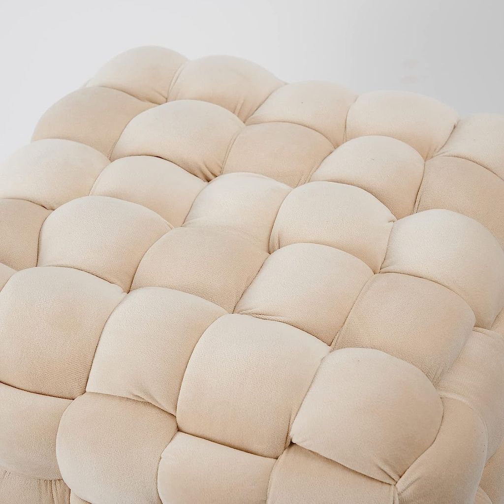 Theo&Cleo Moderner Velvet Kosmetik Hocker, Quadratisch Produktbild 3