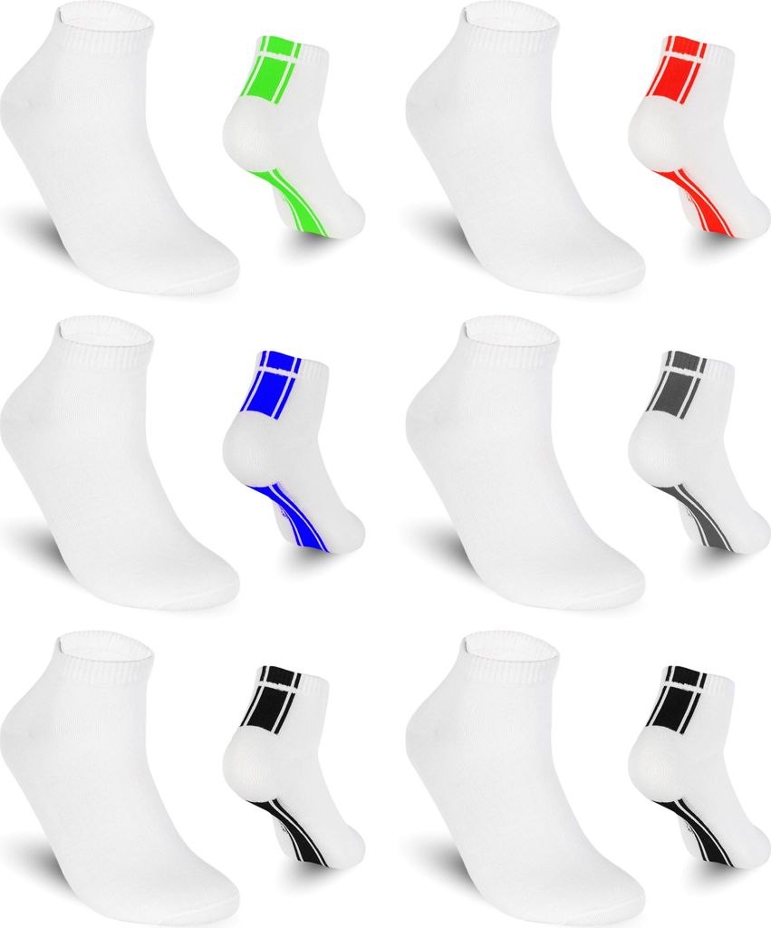 TEXEMP Sneaker Socken Herren & Damen 6 bis 18 Paar Mehrfarbig Baumwolle | B07 - 39-42 - 18er Pack